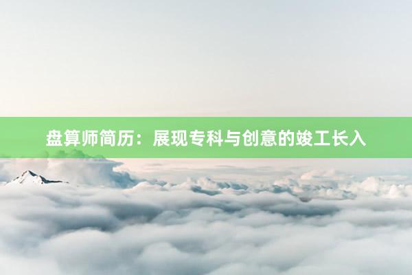 盘算师简历：展现专科与创意的竣工长入