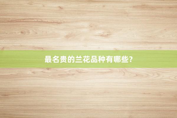 最名贵的兰花品种有哪些？